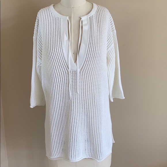 Theory white knit sweater